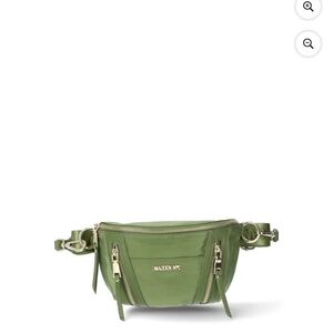 Madden NYC Women's Multi Zipper Fanny Pack Green Crossbody Bag